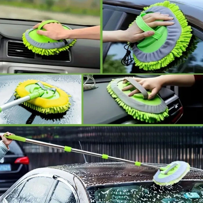 Leyloş Yedek Mikrofiber Bezli Oto Yıkama Mop Seti