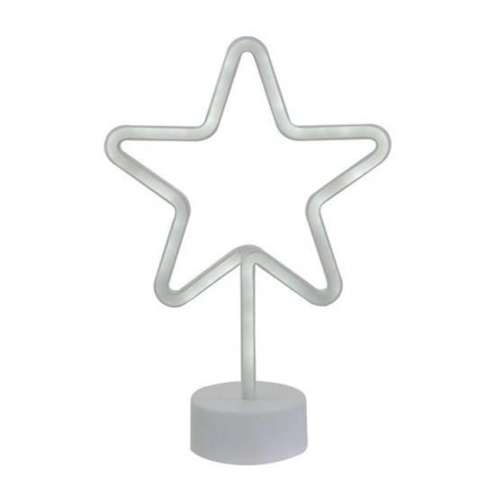 Leyloş Yıldız Tasarımlı Neon Led Masa Ve Gece Lambası Dekoratif Işık