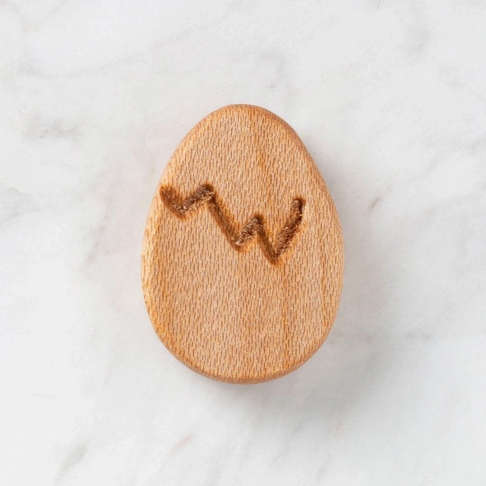 Leyloş Yumurta Figürlü Organik Ahşap Boncuk - F