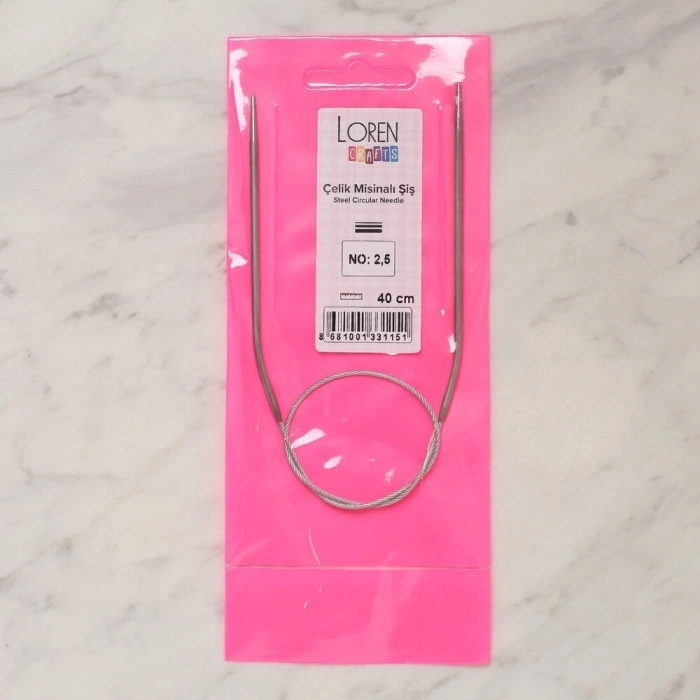 Loren Crafts 2,5 Mm Çelik Misinalı Şiş 40 Cm