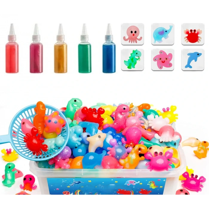 Magic Water Elf Aqua Gel Sihirli Su Oyuncak Seti 5 Renk Jel Şişe 6 Kalıp