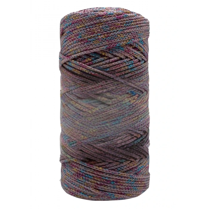 Makrome İpi 3mm Polyester Gri Simli