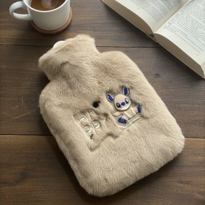 Mutlu Robot Hayvan Figürlü Peluş Sıcak Su Torbası 1 Lt – Yumuşak Kılıf, Uzun Süre Sıcak Tutan Termal Su Torbası