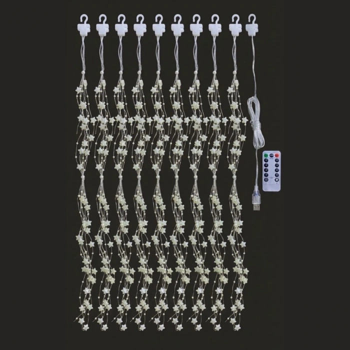 Saçaklı 3*3 Metre Yıldız Boncuklu Dekor Led Usb Ev, Oda Ve Organizasyon Dekoru Hakkında Ürün Açıklaması