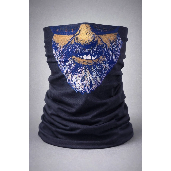 Sakallı Yüz Desenli Çok Amaçlı Buff – Yüz, Boyun Maskesi Ve Bandana No 1