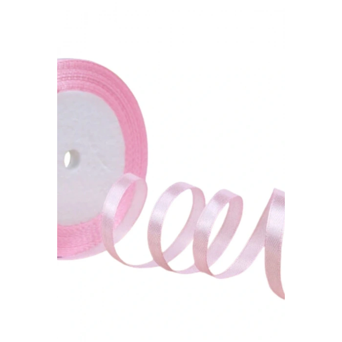 Saten Kurdele 1 Cm 10 Metre Açık Pembe