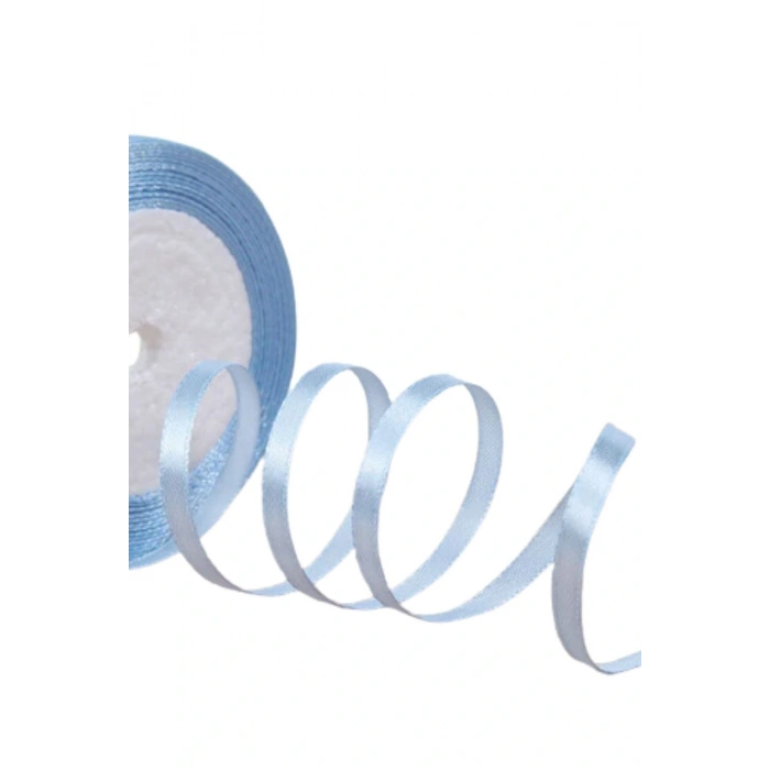 Saten Kurdele 1 Cm 10 Metre Bebe Mavisi