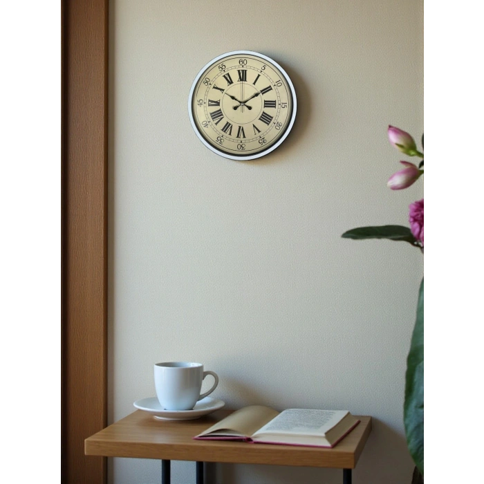 Zentime 36 Cm Beyaz Dekoratif Duvar Saati