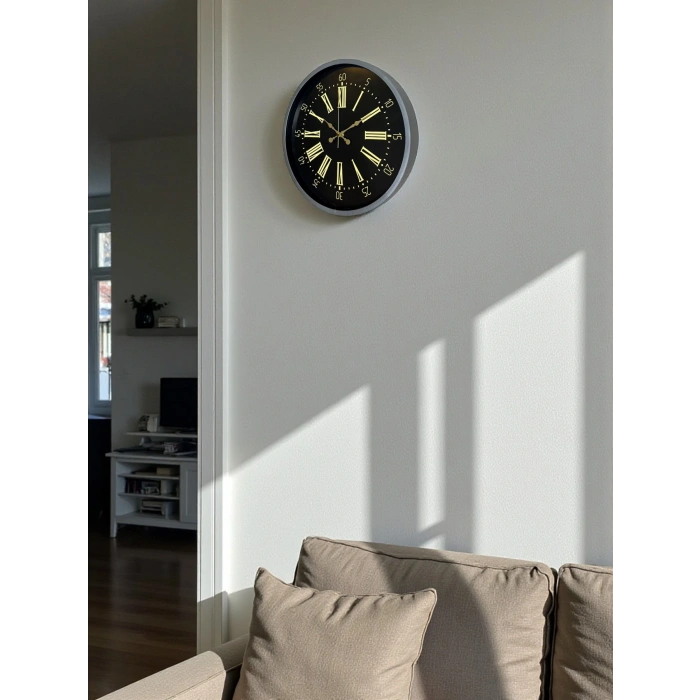 Zentime 36 Cm Gri Dekoratif Duvar Saati