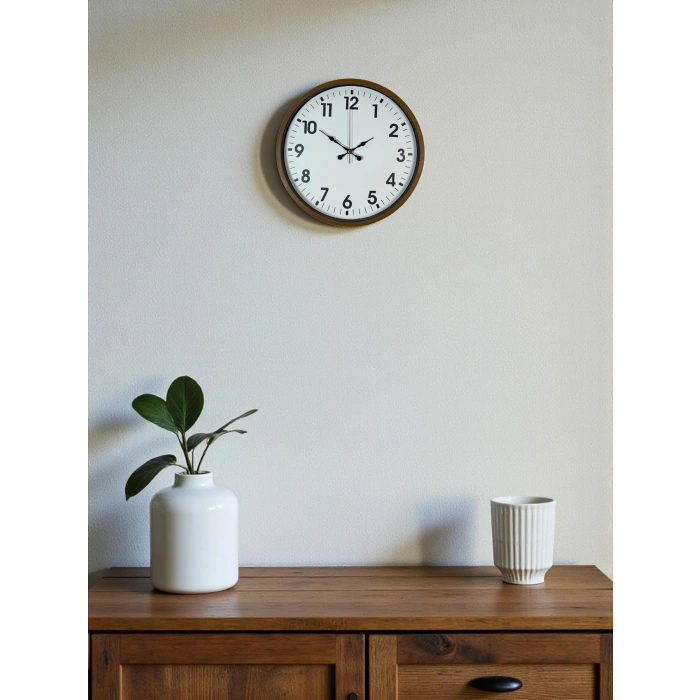 Zentime 36 Cm Kahverengi Dekoratif Duvar Saati