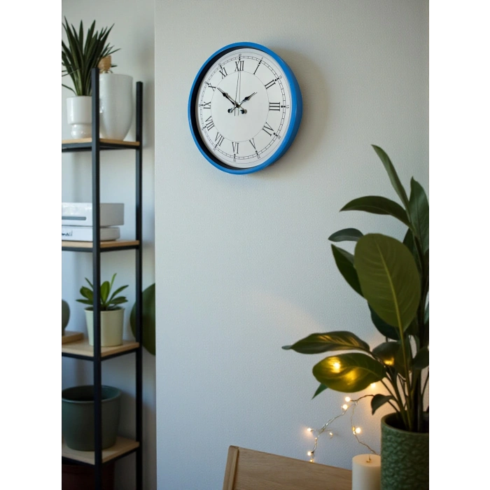 Zentime 36 Cm Mavi Dekoratif Duvar Saati