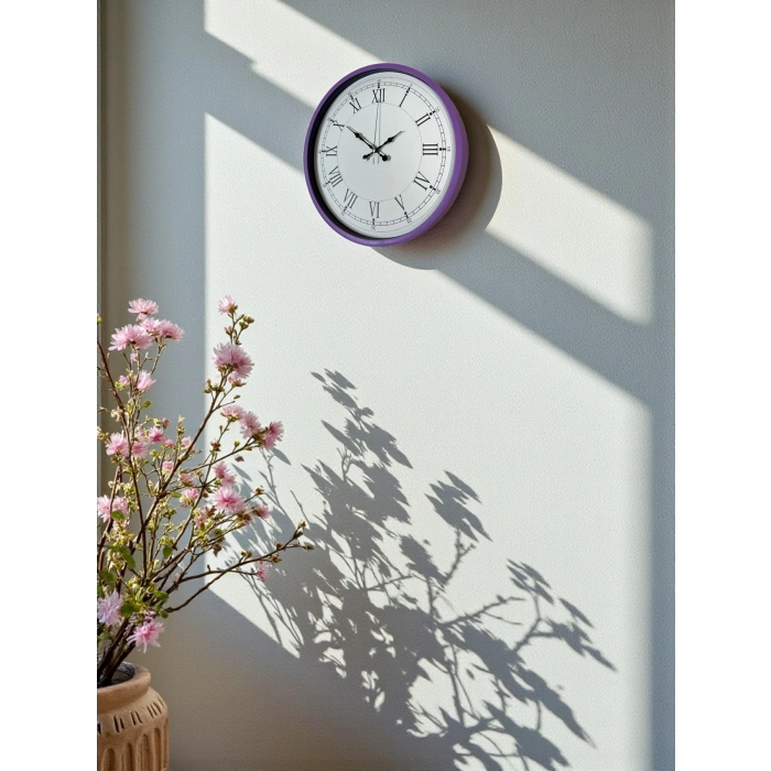 Zentime 36 Cm Mor Dekoratif Duvar Saati