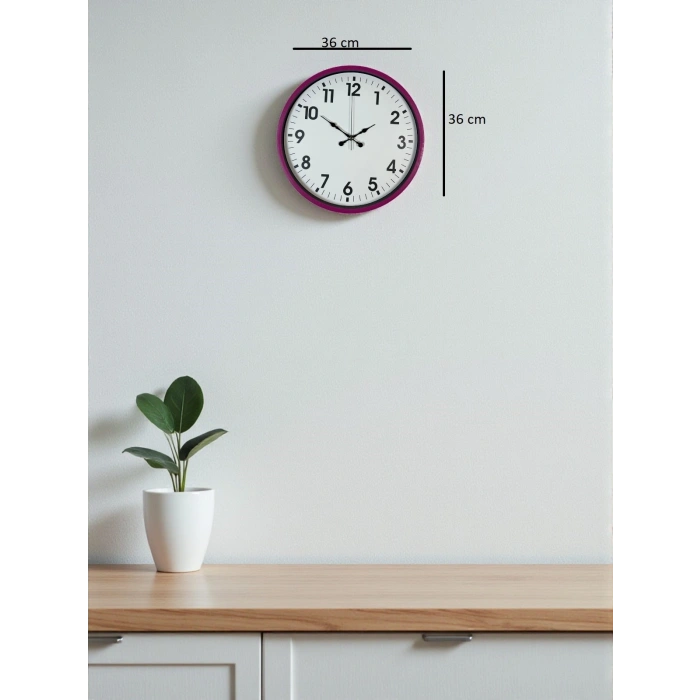 Zentime 36 Cm Pembe Dekoratif Duvar Saati