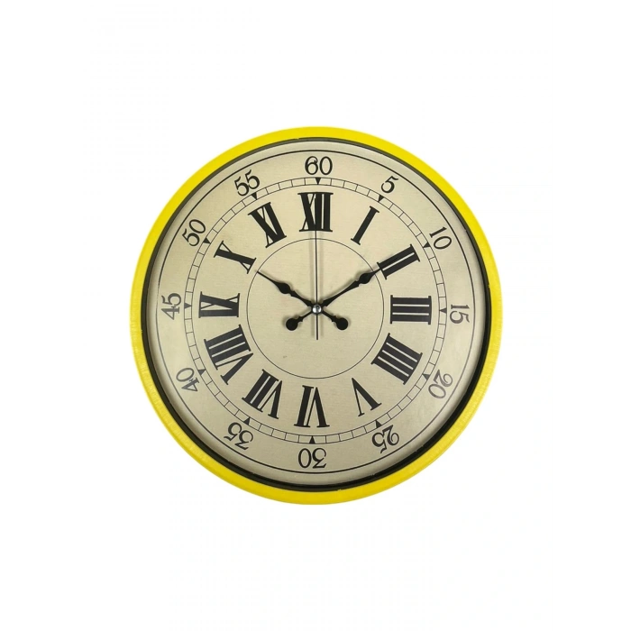 Zentime 36 Cm Sarı Dekoratif Duvar Saati