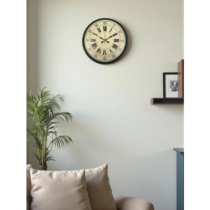 Zentime 36 Cm Siyah Dekoratif Duvar Saati