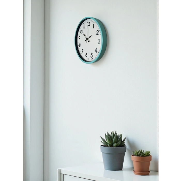Zentime 36 Cm Turkuaz Dekoratif Duvar Saati