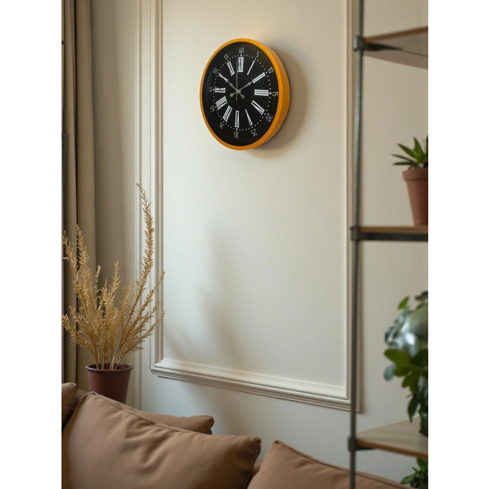 Zentime 36 Cm Turuncu Dekoratif Duvar Saati