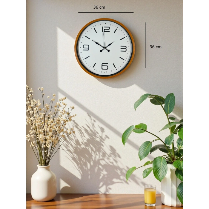 Zentime 36 Cm Turuncu Dekoratif Duvar Saati