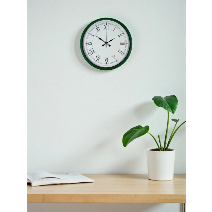 Zentime 36 Cm Yeşil Dekoratif Duvar Saati