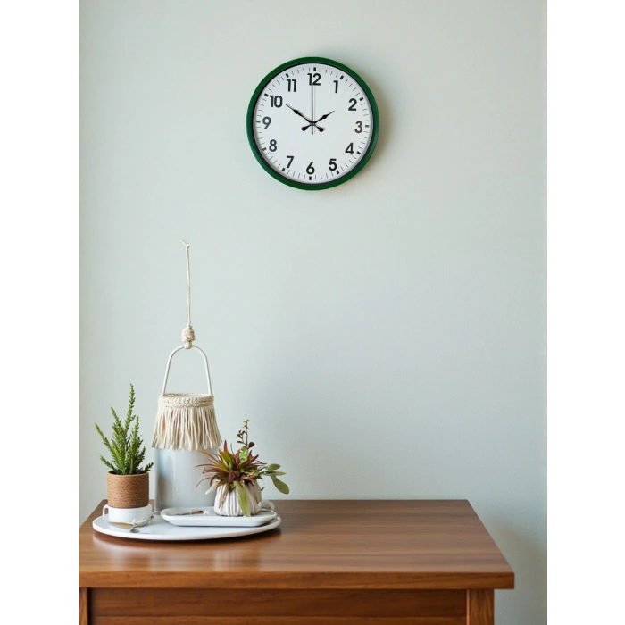 Zentime 36 Cm Yeşil Dekoratif Duvar Saati