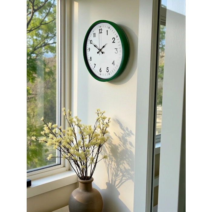 Zentime 36 Cm Yeşil Dekoratif Duvar Saati