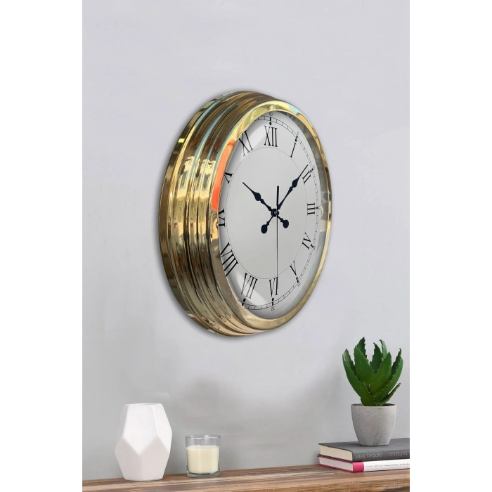 Zentime 40 Cm Gold Lüks Dekoratif Duvar Saati