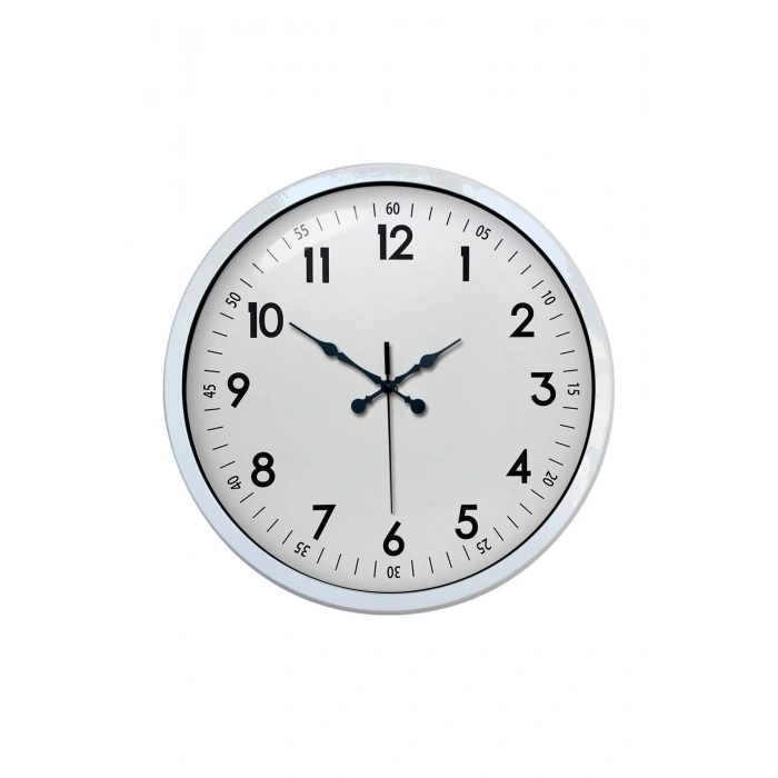 Zentime 40 Cm Metal Beyaz Klasik Duvar Saati