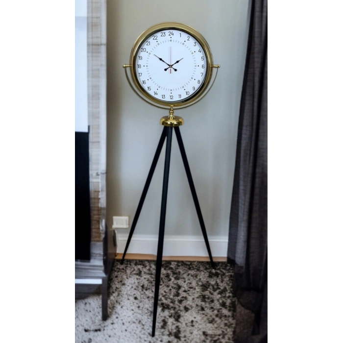 Zentime Gold 24 Saat Göstergeli Özel Tasarım Tripod Ayaklı Saat