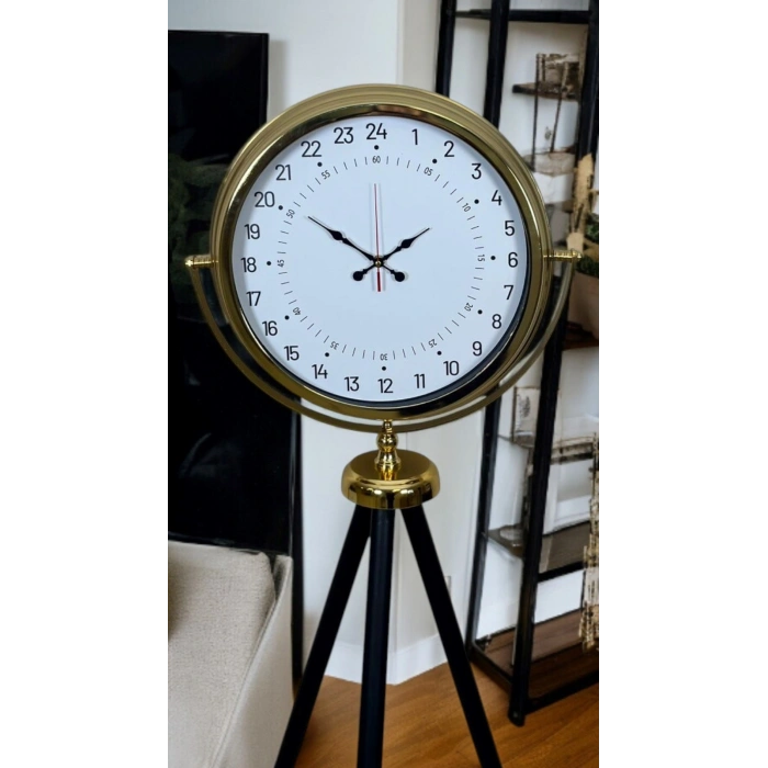 Zentime Gold 24 Saat Göstergeli Özel Tasarım Tripod Ayaklı Saat