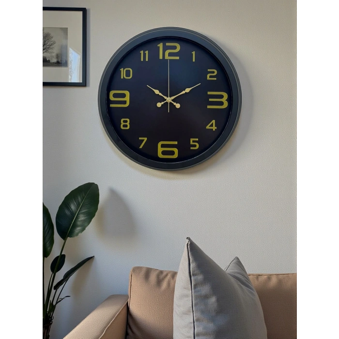 Zentime Prime Black 40 Cm Metal Modern Tasarım Duvar Saati