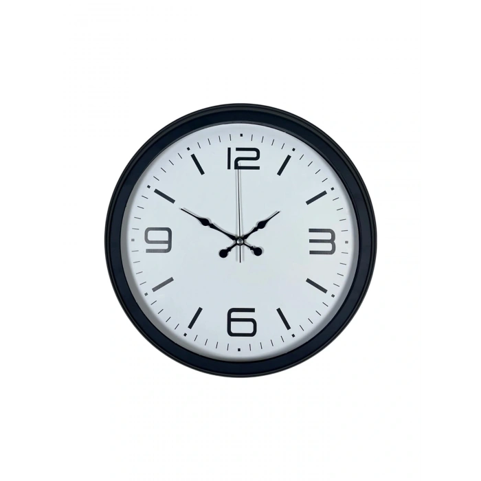 Zentime Sade & Şık Siyah 40 Cm Metal Dekoratif Duvar Saati