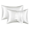 Antibakteriyel Terletmeyen İpek Saten Yastık Kılıfı 2li 50x70 Beyaz