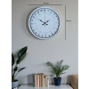 Beyaz 40 Cm Metal 24 Saat Göstergeli Özel Tasarım Duvar Saati