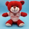 Kırmızı I Love You Tişörtlü Peluş Ayıcık
