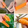 Leyloş 5 Parça Pratik Parmak Koruyucu 1 Parça Baş Parmak Bıçaklı Eldiven Sebze Meyve Soyucu Kesme Ayıklayıcı Silikon Set
