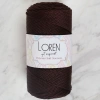 Leyloş Polyester Soft Macrame Koyu Kahverengi El Örgü İpi - Lm034 - 34440