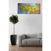 Leyloş Renkli Türkiye Haritası Manyetik Yapıştırıcı Gerektirmeyen Duvar Stickerı 118 Cm * 56 Cm