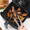 Leyloş Siyah Isıya Dayanıklı Yıkanılabilir Silikon Fırın Ve Airfryer Kare Model Pişirme Matı 21,5 Cm