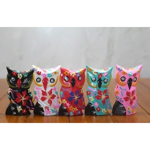 Ahşap 5li Baykuş Seti Model 1