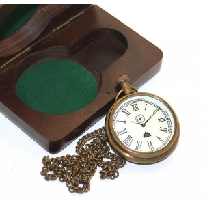 Ahşap Kutulu Pirinç Köstekli Saat Model 7