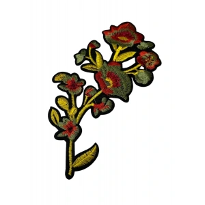 Aplike Ütü İle Yapışan Büyük Çiçek Sarı Arma 12x6 Cm