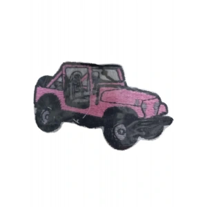Aplike Ütü İle Yapışan Jeep Pembe Arma 2,5x3 Cm