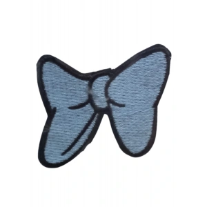 Aplike Ütü İle Yapışan Küçük Kelebek Mavi Arma 2x3 Cm
