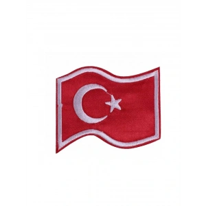 Aplike Ütü İle Yapışan Türk Bayrağı Dalgalı Arma 5x4 Cm