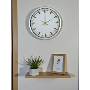 Beyaz Zarafet 40 Cm Metal Duvar Saati