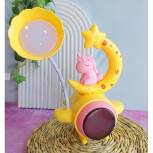 Çocuk Odası Ay Ve Unicorn Desenli Gece Lambası