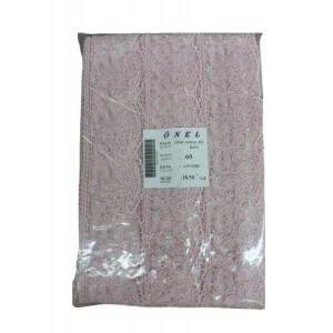 Dantel Polyester Sanal Tül Bant Açık Pembe 18,50 Metre En 6 Cm On-60-p