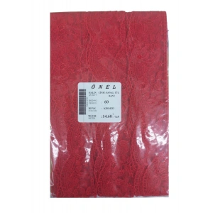 Dantel Polyester Sanal Tül Bant Kırmızı 14,60 Metre En 6 Cm On-60-k