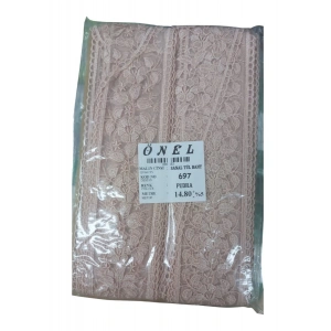 Dantel Polyester Sanal Tül Bant Pudra 14,80 Metre En 6 Cm On-697-pu
