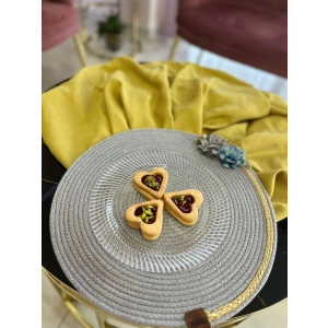 Decohandy 39cm Çiçekli Jüt Örme Supla Amerikan Servis